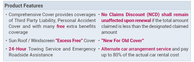 Private Motor Car Insurance Switch Plan - Product features