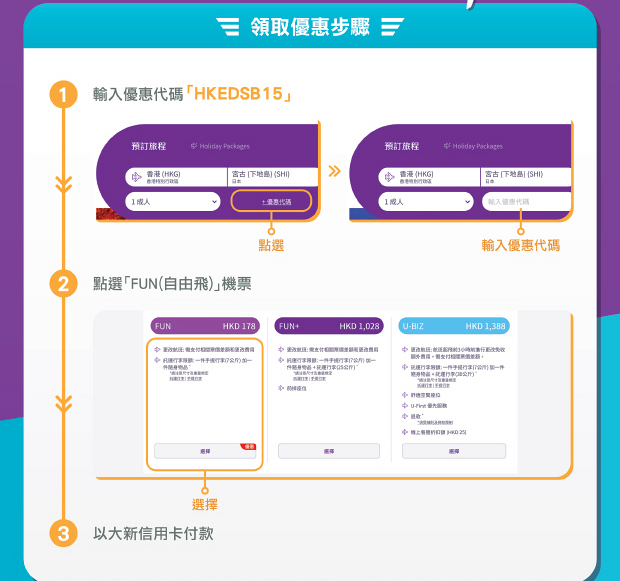 領取優惠步驟