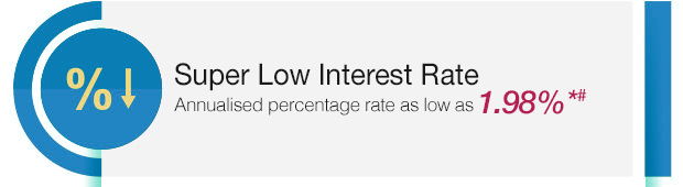 Super Low Interest Rate Annualized percentage rate as low as 1.98%*#