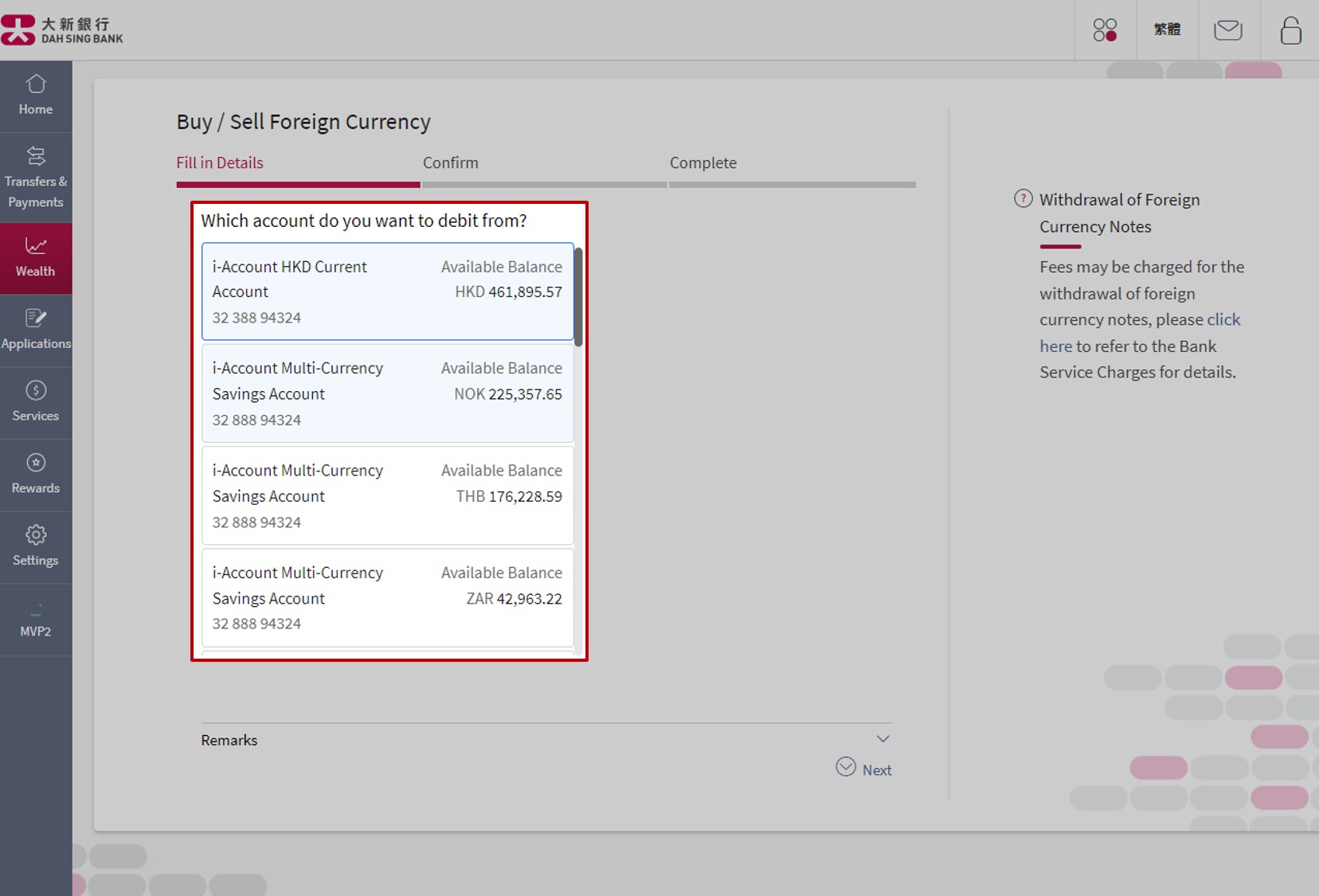 Select the corresponding debit account.