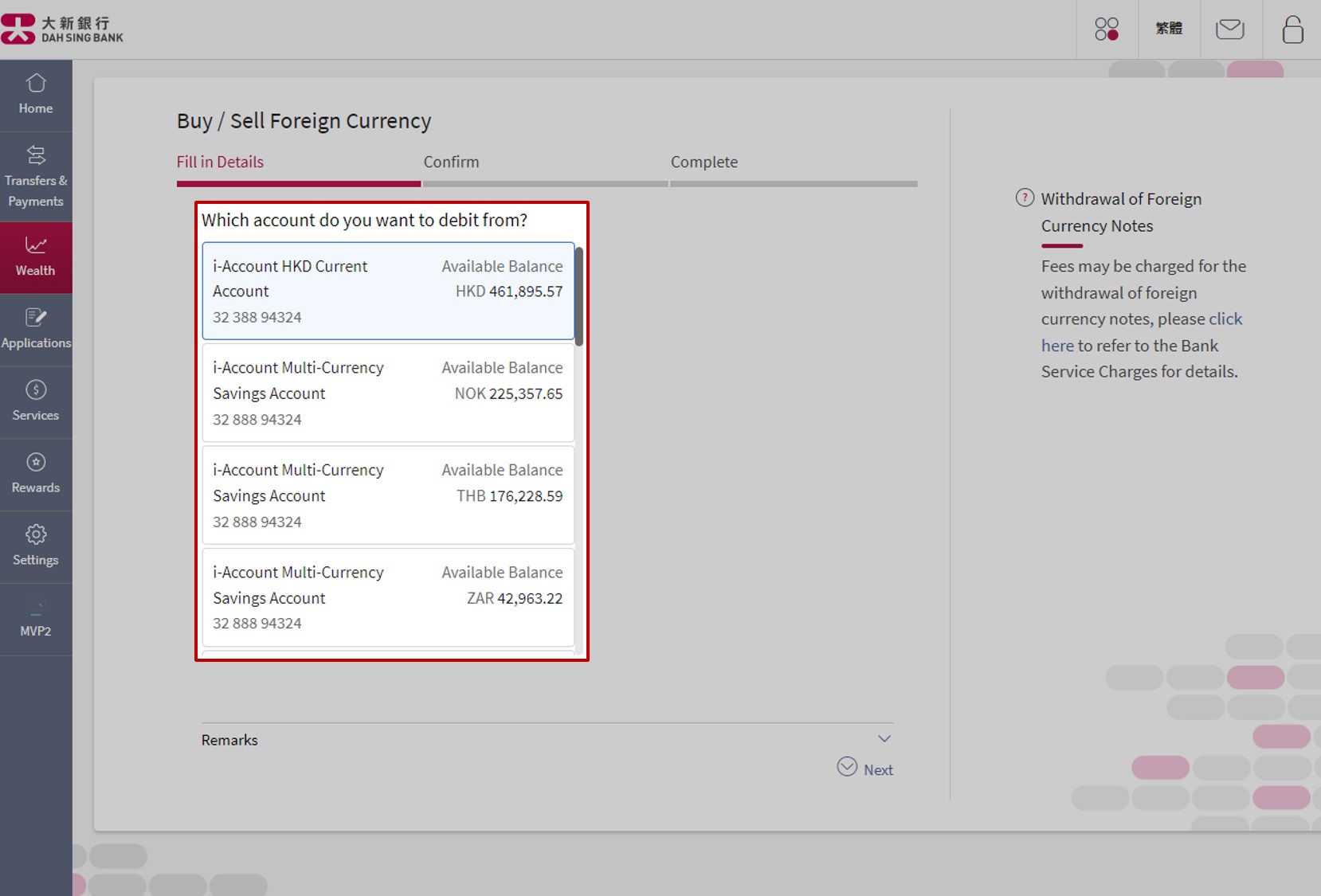 Select the corresponding debit account.